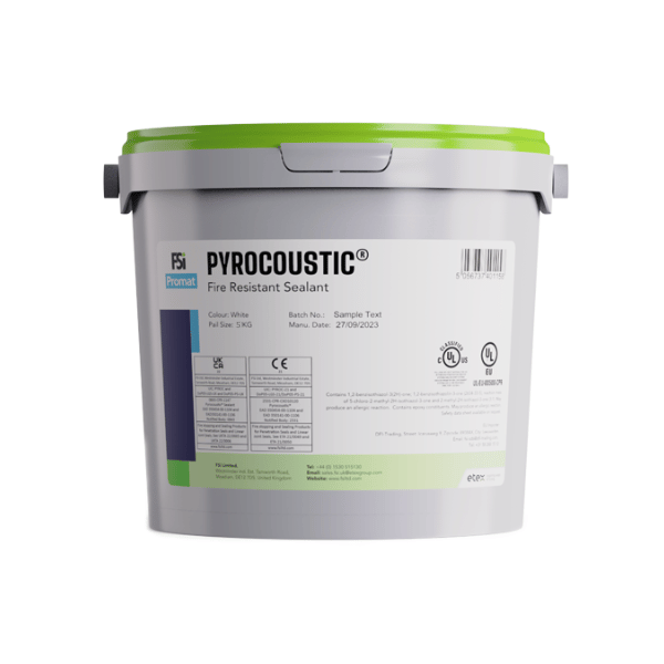 Pyrocoustic trowel grade sealant tub