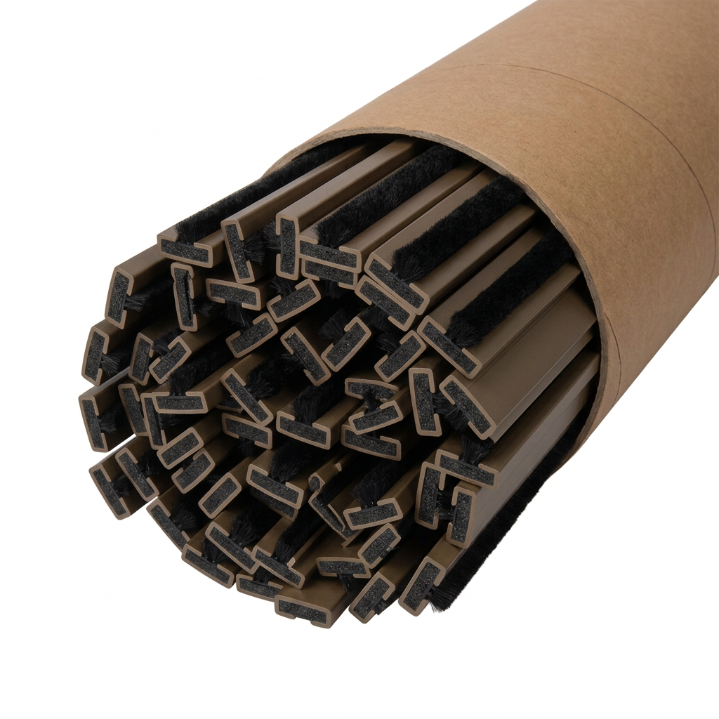 Brown Pyroplex Pile intumescent strip 15mm