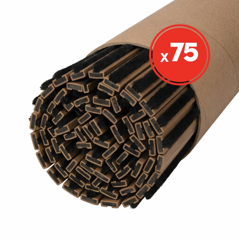 Pyroplex Fire & Smoke Seal Intumescent Strip, Brush, 10mm x 4mm x 2.1m, Brown (Pack of 75)