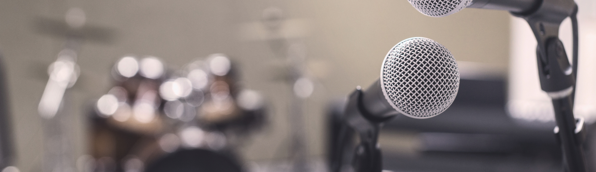 Microphone in music studio