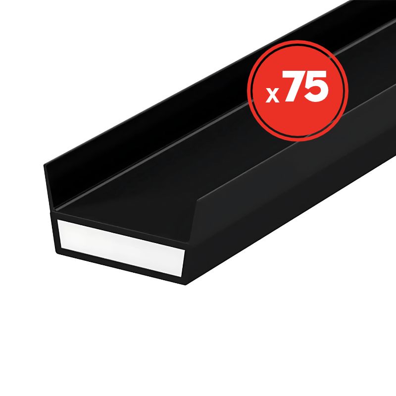 Lorient DS (Side Twin Fin) Acoustic Fire & Smoke 15x4mm Black (Pack of 75)