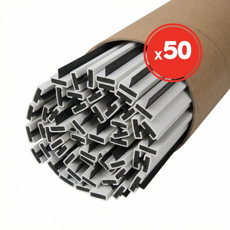 Pyroplex Fire & Smoke Seal Intumescent Strip, Single Fin, 15mm x 4mm x 2.1m, White (Pack of 50)