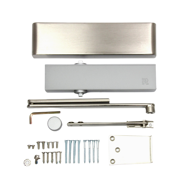 Rutland TS9205 Door Closer With Cover Satin Nickel Fire Seals Direct