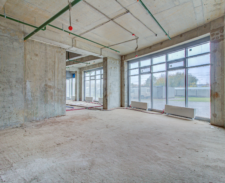 Building site with bare walls