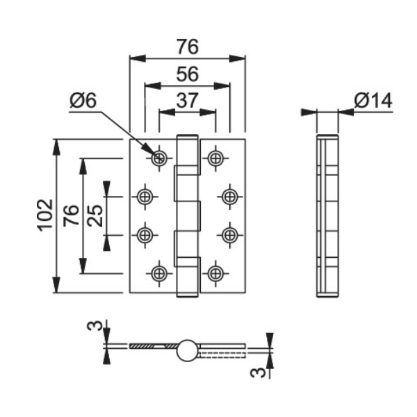 Arrone 8180 hinge dimensions