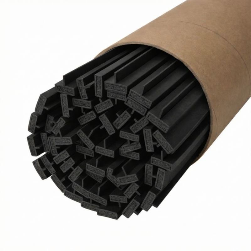 Pyroplex single fin black intumescent strip fire and smoke 15mm