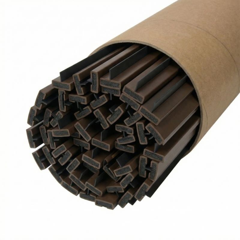 Pyroplex single fin brown intumescent strip fire and smoke 15mm