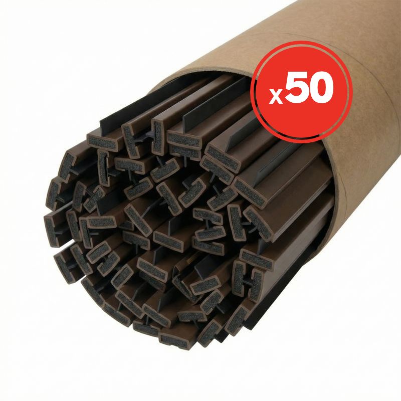 Pyroplex Fire & Smoke Seal Intumescent Strip, Single Fin, 15mm x 4mm x 2.1m, Brown (Pack of 50)