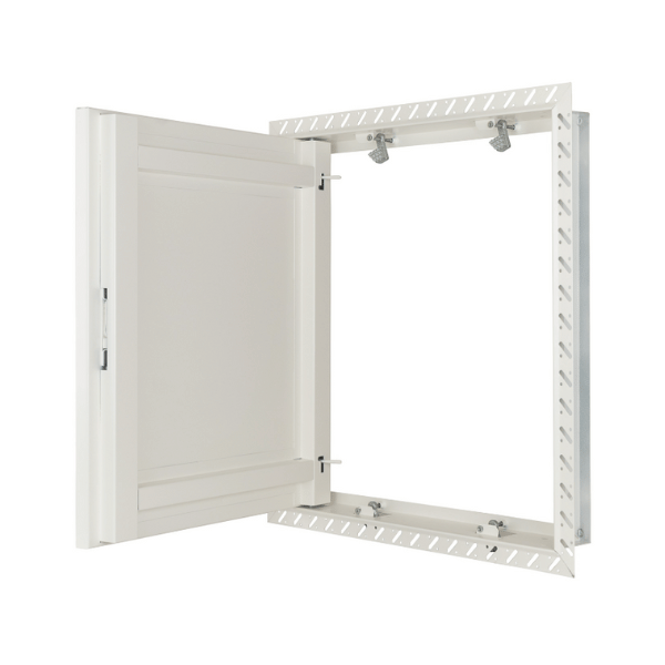 flipfix plasterboard access panel with door open