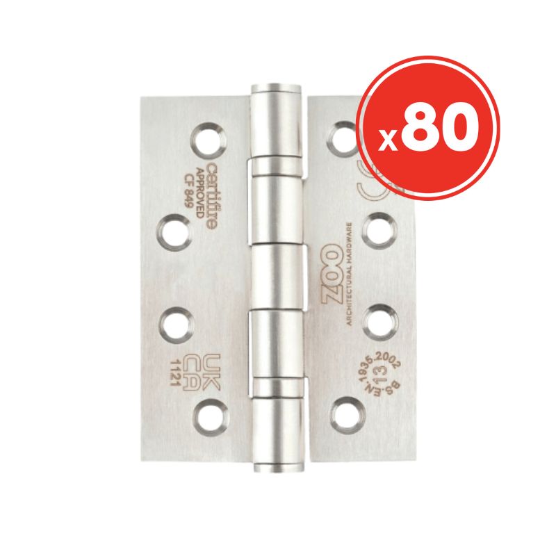 Zoo Grade 13 Satin Stainless Steel Hinges Pack of 80