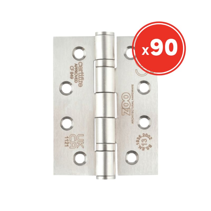 Zoo Grade 13 Satin Stainless Steel Hinges Pack of 90