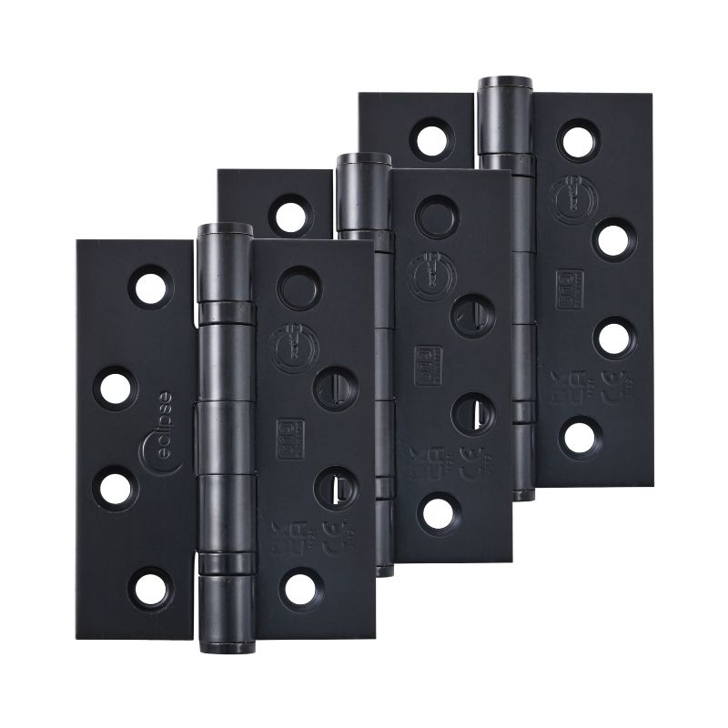Eclipse Grade 13 Matt Black Hinge 3 Pack