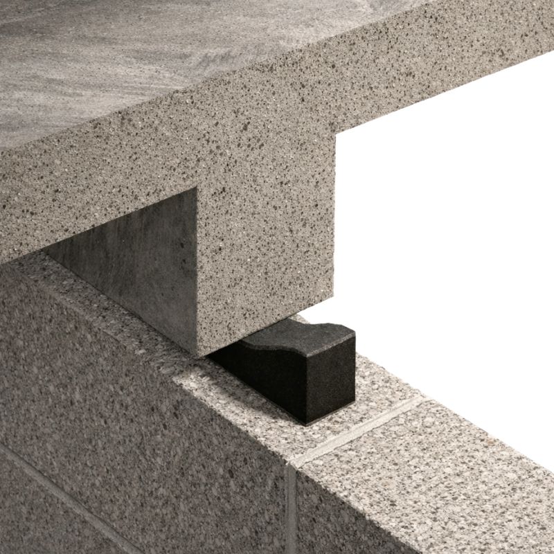 Quelfire Linear Joint Seal filling vertical gap in concrete