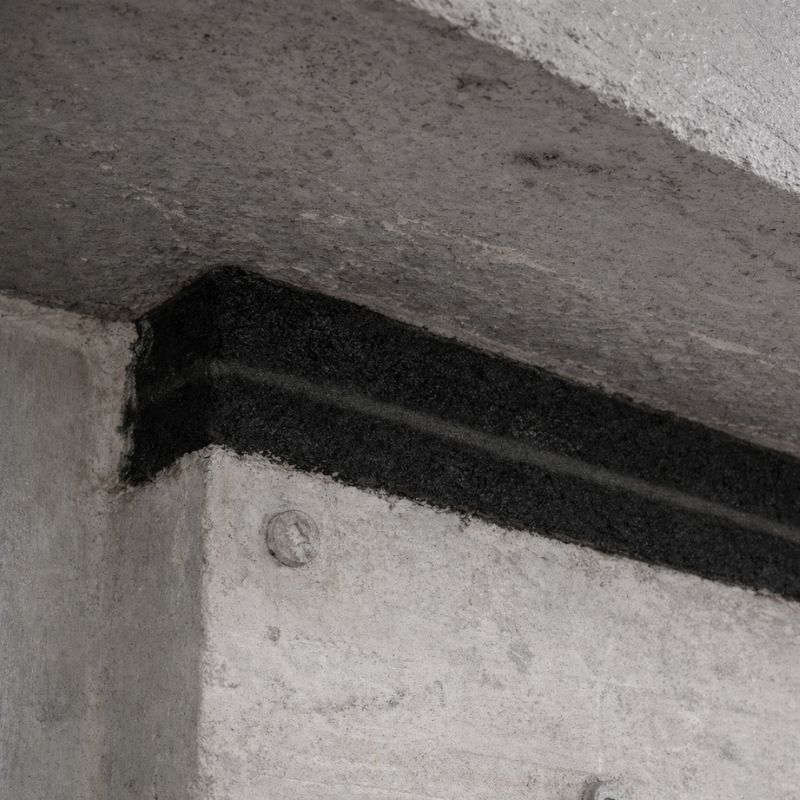 Quelfire Linear Joint Seal filling horizontal gap in wall